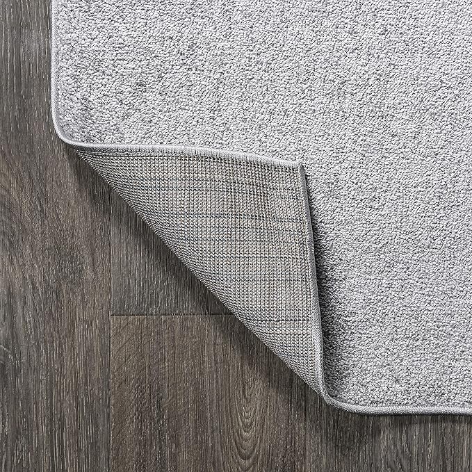 Eyely UES100K-6SQ Supersoft Haze Solid Low-Pile Indoor Area Rug, Coastal, Bohemian, Minimalist, Classic, Casual for Bedroom,Kitchen,Living Room,Non Shedding,Easy-Washing, Gray, 6' Square