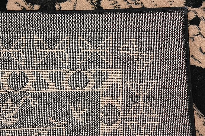 Unique Loom Taftan Collection Border Geometric Tribal Inspired Design Area Rug (6' 0 x 9' 0 Rectangular, Black/ Gray)