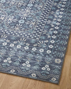 Loloi Rifle Paper Co. Maison Collection MAO-03 Rosette Blue 8'-4" x 11'-6", .19" Pile Height, Area Rug