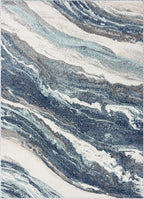 LUXE WEAVERS Lagos Collection 7983 Blue 5x7 Art Deco Area Rug