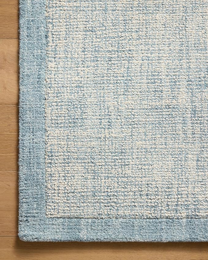 Loloi Magnolia Home by Joanna Gaines Henley Collection HNY-01 Ivory/Blue 7'-9" x 9'-9" Area Rug