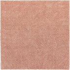 Unique Loom Davos Shag Collection Area Rug - Solid (9' 10" Square, Dusty Rose)