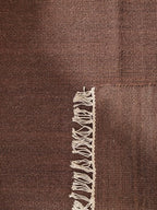 Rugsotic Carpets Hand Woven Flat Weave Kilim Wool ECO-Friendly Area Rugs - 3'x5', Rectangle Shape, Dark Brown Color, Solid Plain Design, Low Pile Handmade Rugs for Living Room, Bed Room (D00111)