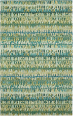 Dash and Albert Paint Chip Wool Area Rug - 6' x 9' Moss Graphic Hand Micro Hooked Accent Rug - Durable, High Traffic Areas Hallway, Living Room, Stairs
