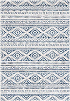 SAFAVIEH Area Rug 4x6 - Tulum Collection - Ivory & Navy, Moroccan Boho Tribal Design, Non-Shedding & Easy to Clean, Ideal for Living Room, Bedroom, Dining Space (TUL272D)