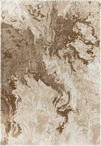LUXE WEAVERS Marble Swirl Abstract Area Rug, Beige 4x5