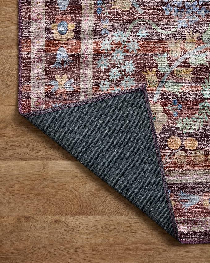 Loloi Rifle Paper Co. Maison Collection MAO-06 Red 5'-0" x 5'-0" Round, .19" Pile Height, Accent Rug