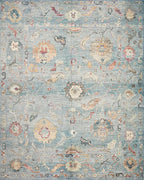 Loloi Margot Collection MAT-06 Denim/Multi 2'-6" x 7'-6" Runner Rug feat. CloudPile, No-Shed Easy Clean Large Patterned Area Rug for Living Room, Bedroom, Dining Area