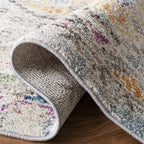 SAFAVIEH Madison Collection Area Rug - 10' x 14', Grey & Yellow, Boho Diamond Distressed Design, Non-Shedding & Easy Care, Ideal for High Traffic Areas in Living Room, Bedroom (MAD418F)