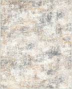 Bavni 9x12 Area Rugs Machine Washable Rug for Living Room, Modern Printed Rug Indoor Soft Area Rug for Bedroom Dining Room, Ultra-Thin Low Pile Carpet with Non Slip Rubber Backing, Beige Gray