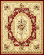 Unique Loom Versailles Collection Traditional Classic Floral Motif Area Rug (8' 0 x 10' 0 Rectangular, Burgundy/ Ivory)