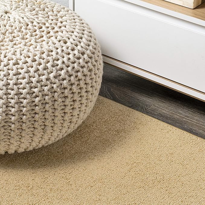 JONATHAN Y Haze Solid Low-Pile Mustard 9x9 Square Indoor Area Rug, Coastal,Bohemian,Minimalist,Classic, Easy-Cleaning for Living Room,Bedroom,Kitchen,Pet Friendly,Non-Shedding (SEU100B-9SQ)