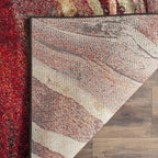 SAFAVIEH Glacier Collection Runner Rug - 2'3" x 14', Red & Multi, Modern Abstract Design, Non-Shedding & Easy Care, Ideal for High Traffic Areas in Living Room, Bedroom (GLA126A)