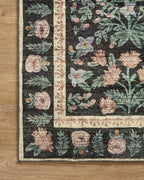 Loloi Rifle Paper Co. Eden Collection EDE-02 Mughal Garden Black 5'-0" x 7'-6" Area Rug feat. CloudPile™