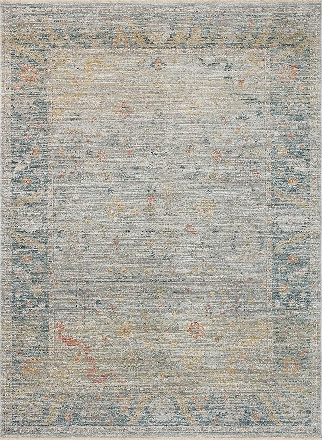 Loloi Magnolia Home by Joanna Gaines Millie Collection MIE-04 Slate/Multi 2'-3" x 3'-10", .25" Pile Height, Accent Rug