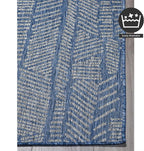 FH Home Flat Woven Outdoor Rug - Waterproof, Easy to Clean, Stain resistant - Premium Polypropylene Yarn - Modern Abstract - Patio, Deck, Porch, Balcony,Laundry Room - Suez - Blue - 3ft 11in x 5ft 6in