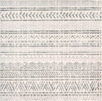 Rugshop Geometric Boho Square Rug – Gray Tribal Pattern, Perfect for Living Room, Bedroom, Dining Room, 6'6" x 6'6" Square