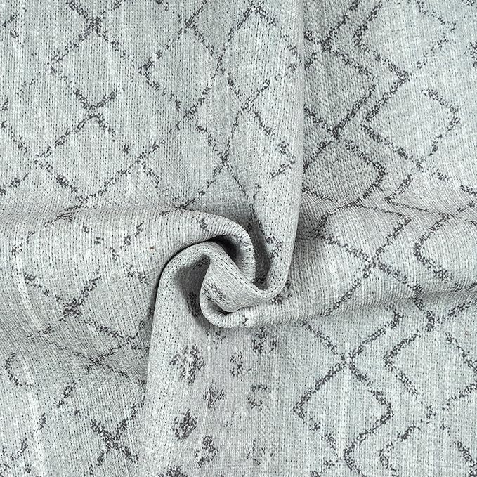 GLN Rugs Contemporary Collection - Machine Washable Area Rug, Contemporary Washable, Non Slip, Low Pile Chenille Rug, Living Room, Bedroom, Kitchen Rug (2' x 3' Gray 0166)