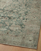 Loloi Magnolia Home by Joanna Gaines Sinclair Collection SIN-05 Jade/Sand 2'-3" x 3'-9", .25" Pile Height, Machine Washable, Accent Rug