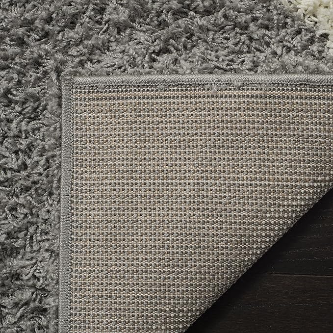 SAFAVIEH Dallas Shag Collection Accent Rug - 3' x 5', Grey & Ivory, Trellis Design, Non-Shedding & Easy Care, 1.5-inch Thick Ideal for High Traffic Areas in Entryway, Living Room, Bedroom (SGD257G)