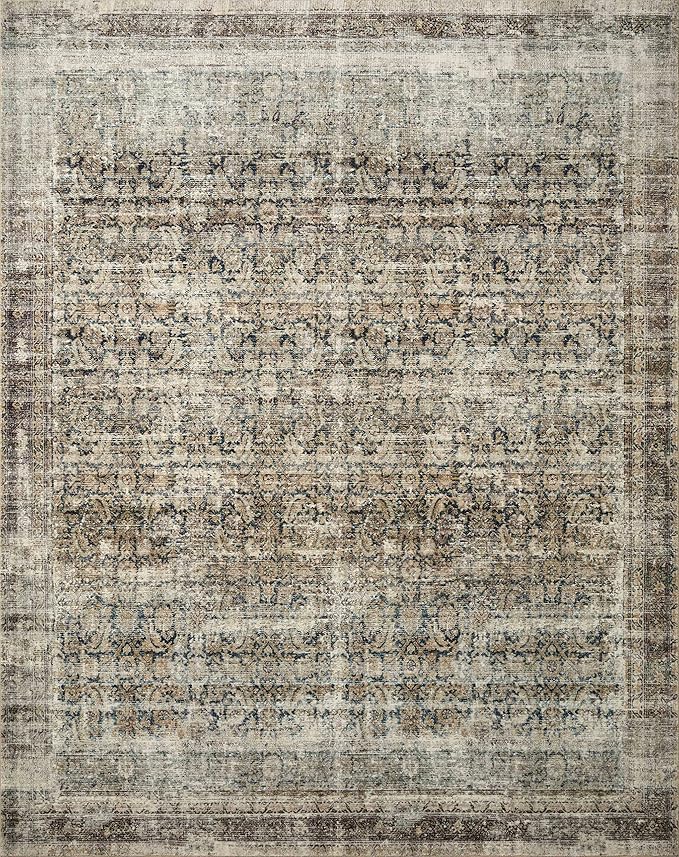Loloi Amber Lewis Morgan Collection MOG-02 Navy/Sand 8'-3" x 11'-3" 38" Thick Area Rug feat. CloudPile, Neutral, Room Décor, Vintage Inspired, Livingroom, Bedroom, Dining Area