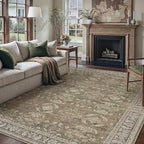 8x10 Brown Area Rug for Living Room Washable Vintage Distressed Carpet Large Bedroom Low Pile Non Slip Indoor Soft Retro Throw Accent Rug Office Kitchen Bathroom Dining Room