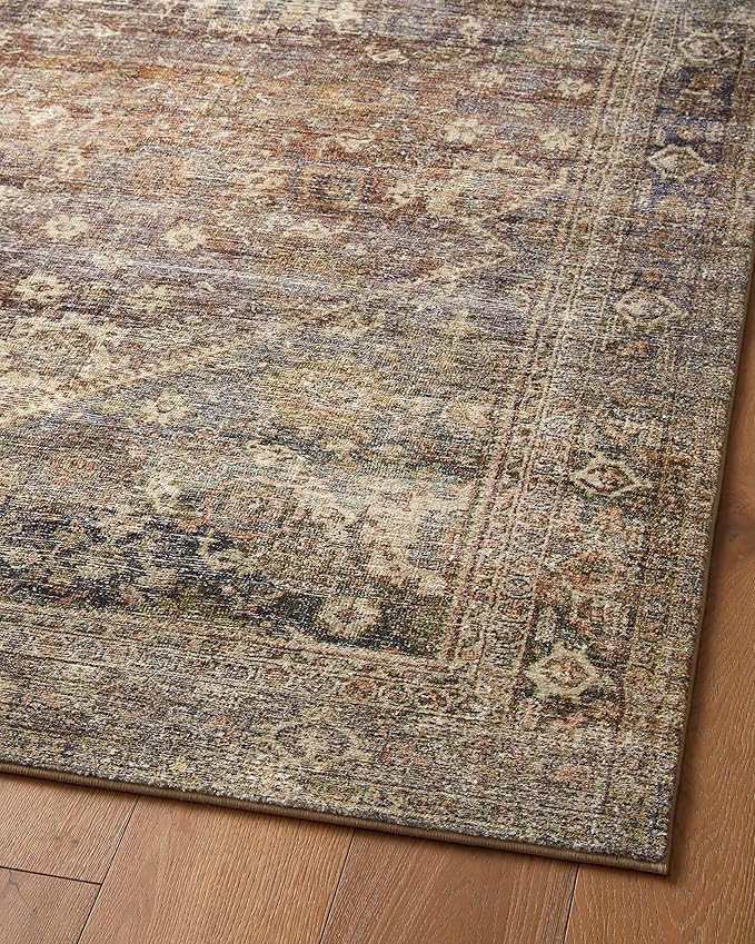 Loloi Amber Lewis Morgan Collection MOG-05 Spice/Lagoon 2'-0" x 5'-0" 38" Thick Accent Rug feat. CloudPile, Neutral, Room Décor, Vintage Inspired, Livingroom, Bedroom, Dining Area