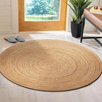 Savi Home Hand Woven Jute Braided Rug, 3' Round - Natural, Reversible Area Rugs for Living Room, Farmhouse, Kitchen, Handcrafted 3 Feet Round Area Rugs - Natural