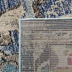 SAFAVIEH Monaco Collection Area Rug - 8'8" Square, Navy & Light Blue, Boho Chic Medallion Distressed Design, Non-Shedding & Easy Care, Ideal for High Traffic Areas in Living Room, Bedroom (MNC243N)