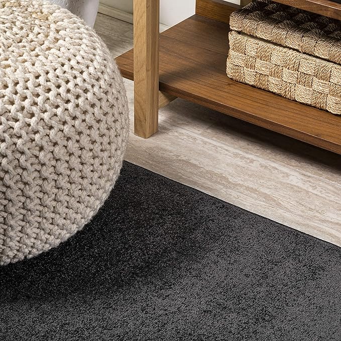 JONATHAN Y Haze Solid Low-Pile Black Runner Rug 2x10, Coastal,Bohemian,Minimalist,Classic, Easy-Cleaning for Living Room,Bedroom,Kitchen,Pet Friendly,Non-Shedding (SEU100I-210)