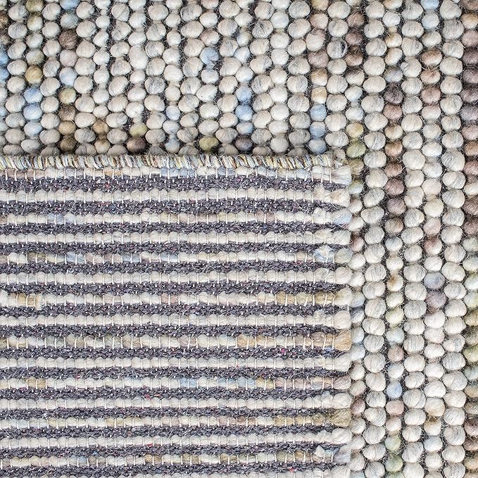 Safavieh Natura Collection Accent Rug - 3' Square, Ivory & Multi, Handmade Wool Blend, Textured Design, Ideal for Living Room, Bedroom, Dining Space (NAT620D)