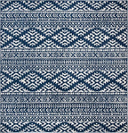 SAFAVIEH Tulum Collection Area Rug - 11' Square, Navy & Ivory, Moroccan Boho Tribal Design, Non-Shedding & Easy to Clean, Ideal for Living Room, Bedroom, Dining Space (TUL272N)