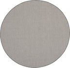 Nourison Home Courtyard Ivory Charcoal 6' x Round Area Rug - Easy Clean, Non Shedding, Bed Room, Living Room, Dining Room, Kitchen (6' x Round)
