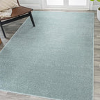 Eyely UES100S-4 Supersoft Haze Solid Low-Pile Indoor Area Rug Casual;Contemporary;Solid;Traditional, Bedroom, Kitchen, Living Room, Easy-Cleaning, Non-Shedding, 4 X 6, Light Blue