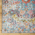 Livabliss Area Rugs - 5x7 Odelia Vintage Boho Beige Mustard Gray Area Rug for Living Room Bedroom - Floral Medallion Stain Resistant Carpet for Kitchen, Nursery, Office (5'3" x 7'3")