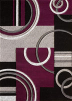 GLORY RUGS Area Rug Modern 8x10 Purple Soft Hand Carved Contemporary Floor Carpet with Premium Fluffy Texture for Indoor Living Dining Room and Bedroom Area
