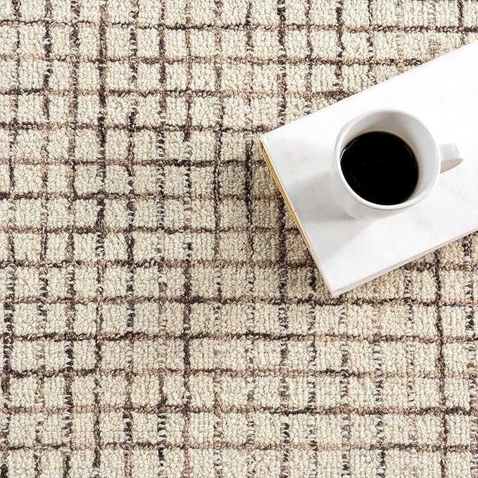 Rugs USA Melrose Cream, 3' x 5', Handmade, Wool & Cotton, Soft and Cozy, High Traffic, Stain Resistant, Easy Clean, Durable Area Rug for Bedroom, Living Room, Dining Space, Den, Entryway