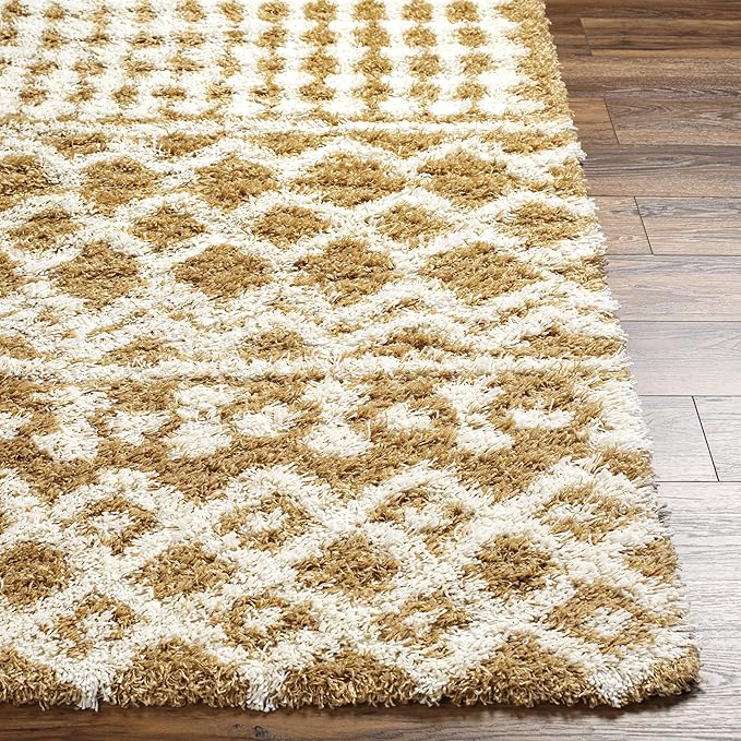 Livabliss Hapsburg Moroccan Shag Area Rug,5'3" x 7'3",Camel