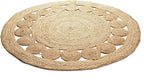 Savi Home Jute Area Rug Handwoven- 4 feet Round- Natural Beige - Rustic Vintage Beige Braided Reversible Rug- Eco Friendly Rugs for Farmhouse, Bedroom, Kitchen, Living Room