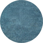 Eyely UES100H-4R Supersoft Haze Solid Low-Pile Indoor Area Rug, Coastal, Bohemian, Minimalist, Classic, Casual for Bedroom,Kitchen,Living Room,Non Shedding,Easy-Washing, Blue, 4' Round