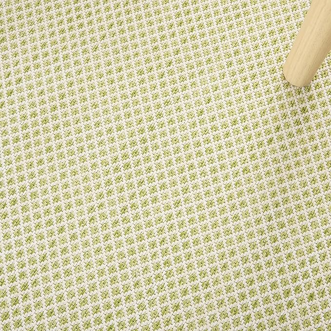 Nourison Home Courtyard Ivory Green 7' x 10' Area Rug - Easy Clean, Non Shedding, Bed Room, Living Room, Dining Room, Kitchen (7' x 10')