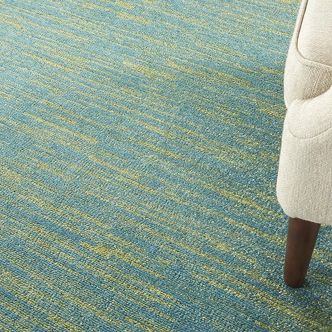 Nourison Home Nourison Essentials Blue Green 7' x Square Area Rug - Easy Clean, Non Shedding, Bed Room, Living Room, Dining Room, Kitchen (7' x Square)