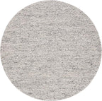 SAFAVIEH Natura Collection Area Rug - 8' Round, Light Grey & Ivory, Handmade Wool Blend, Textured Design, Ideal for Living Room, Bedroom, Dining Space (NAT620G)