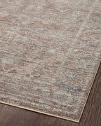 Loloi Magnolia Home by Joanna Gaines Millie Collection MIE-04 Brick/Fog 5'-3" x 5'-3", .25" Pile Height, Round Area Rug