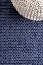 nuLOOM 3x5 Penelope Wool Braided Handmade Area Rug, Navy, Solid Rustic Farmhouse Style, For Bedroom, Living Room, Hallway, Entryway