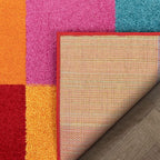 Well Woven Modern Rug Squares Multi Geometric Accent Area Rug (3'3" x 5') Entry Way Bright Kids Room Kitchn Bedroom Carpet Bathroom Soft Durable Area Rug