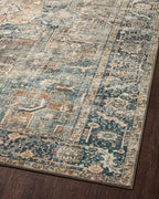 Loloi Margot Collection MAT-02 Terracotta/Lagoon 7'-6" x 9'-6" Area Rug feat. CloudPile, No-Shed Easy Clean Large Patterned Area Rug for Living Room, Bedroom, Dining Area
