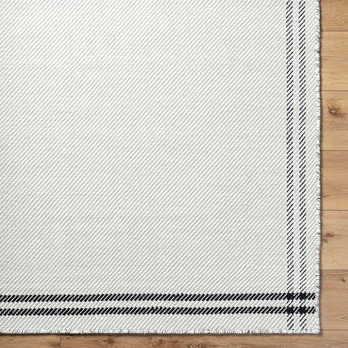 Mark&Day Wool Rugs, 8x10 Janmichael Cottage Light Silver/Black Area Rug, Silver Black Carpet for Living Room, Bedroom or Kitchen (8' x 10')