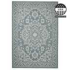 FH Home Flat Woven Outdoor Rug - Waterproof, Easy to Clean, Stain Resistant - Premium Polypropylene Yarn - Vintage - Patio, Porch, Deck, Balcony - Shiraz - Ocean - 5ft 4in x 7ft 6in