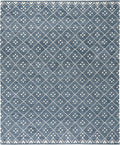 Dash & Albert Kota Indigo Handwoven Wool Rug, 7.5 X 9.5 Feet, Blue Geometric Pattern